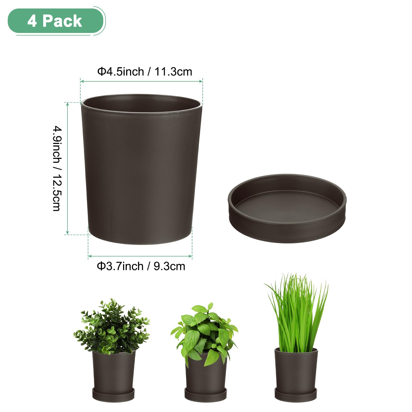 M METERXITY 4-Pack Plant Pots - Image 3