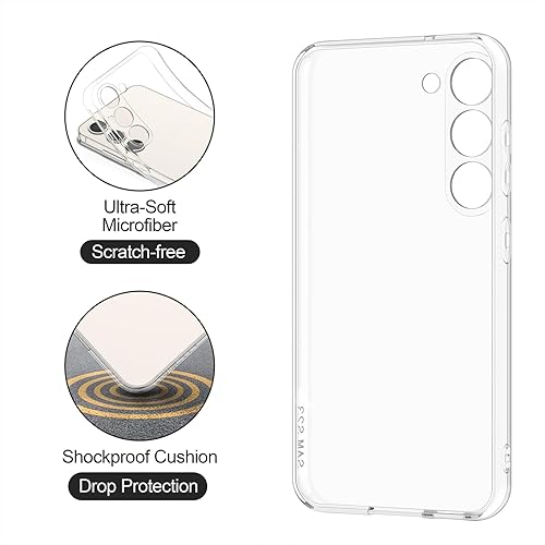 Miniatura 2 de Funda transparente para Samsung Galaxy S22 5G, paquete de 2 fundas protectoras de silicona suave delgada de cuerpo completo compatible con Samsung