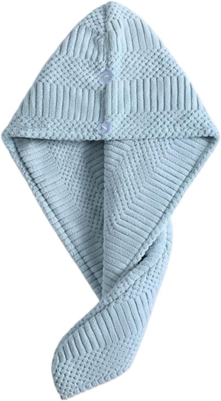 JSEIAJB Household Women's Thickened Soft Skin Hair Drying Fast Breathable Bag Hair Drying Towel(Blue)