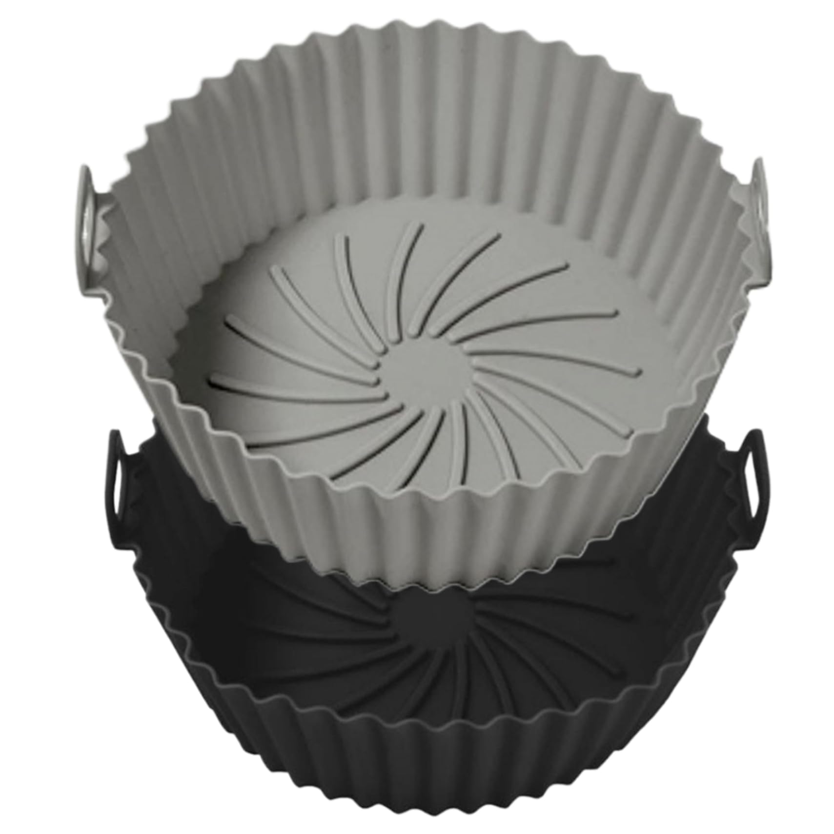 DAGLLGEW Silicone Air Fryer Liners 2Pcs Airfryer Basket Liner 8'' Round Air Fryer Inserts Reusable Oven Liner Non Stick Silicone Basket Pot with Handles for 3-5 QT Baskets Airfryer Liners