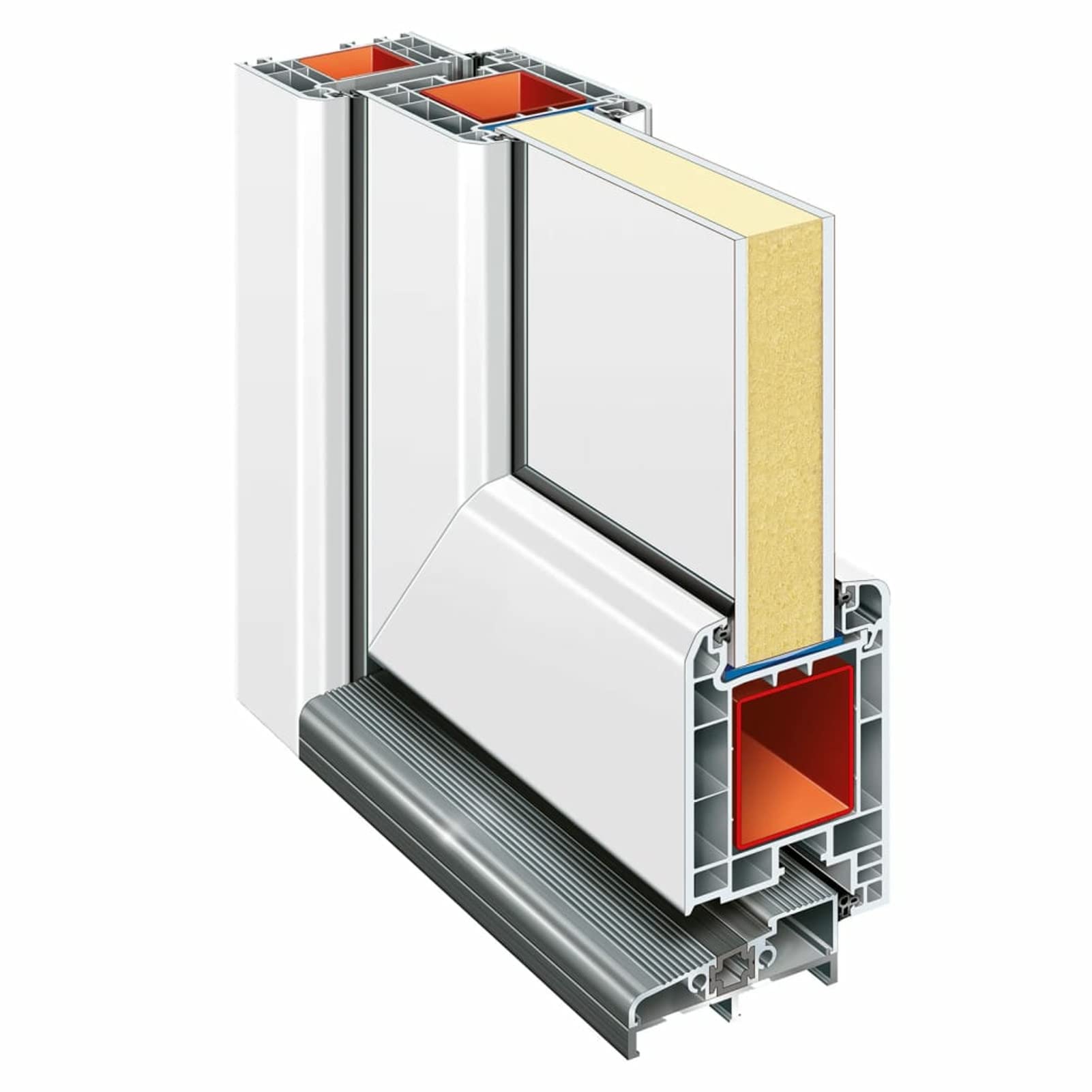 Gecheer Porta,Ingresso,Sinistra,per Esterno,in PVC,Bianco,108x208 cm