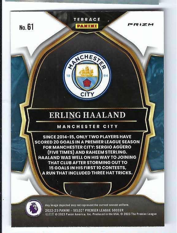 ERLING HAALAND 2022-23 Panini Select Terrace Premier League Soccer #61 PINK ICE PRIZM PARALLEL Manchester City Card