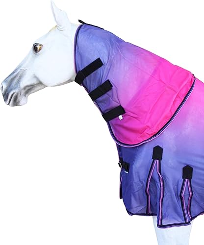 Miniatura 2 de 74" Caballo Luz Verano Primavera Flujo de Aire Malla Cuello Desprendible Rosa Ombre 73159