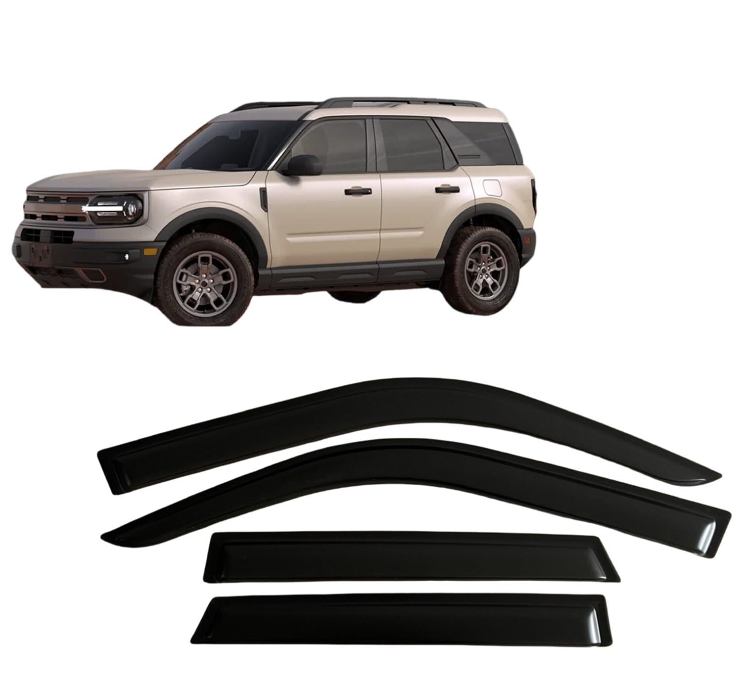Flux d'air frais en voyage avec les déflecteurs de pluie Ford Bronco Sport