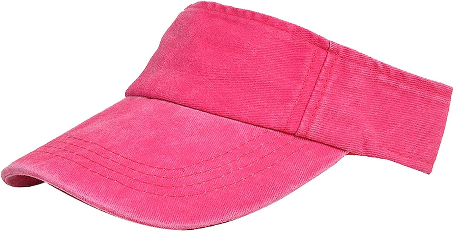 Women Men Sun Visors Washed Distressed Visor Hat Wide Brim UV Protection Sport f Running Visor Caps Summer Baseball Caps