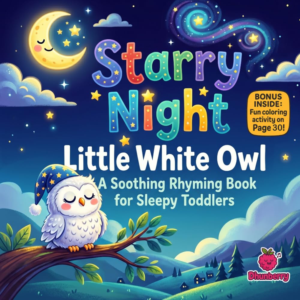 Starry Night, Little White Owl: A Cozy Rhyming Bedtime Story About Sleepy Adventures, Gentle Dreams, and Moonlit Fun for Toddlers