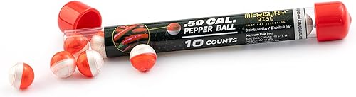 Mercury Rise Self Defense Pepper Ball Ammo for Training Pistol Paintball Gun