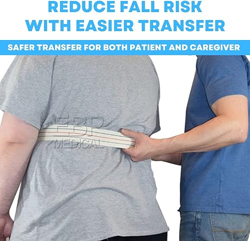 Vista 10 de LiftAid Cinturón de transferencia y marcha de 60 pulgadas con hebilla y bucle de metal, ayuda para caminar, pararse y transferir para personas Negro