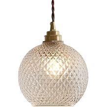 Modern Glass Globe Pendant Light Fixtures Seeded Glass Pendant Lights with Clear Glass Shade Mid Century Gold Ceiling Pendant Light Brass 1-Light Pendant Lighting for Kitchen Island Bedroom NO.32