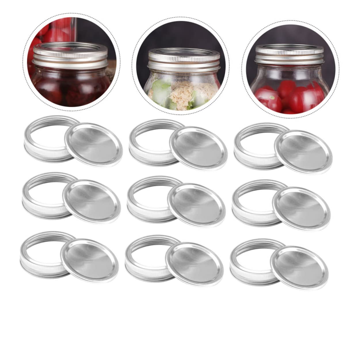 12x Einmachglas-Deckel Aus Weißblech – Wiederverwendbar & Luftdicht Für 70 Mm Gläser