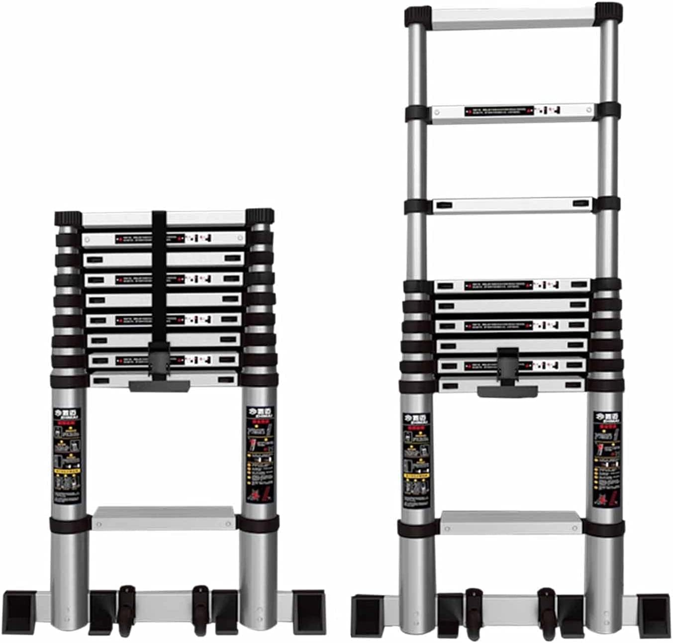 Portable Telescopic Extension Ladder 24ft Collapsible Heavy Duty Ladder for Home Rooftop Tent Telescopic Ladder with Stabilizer 15.5ft/16.5ft/20ft Options Available