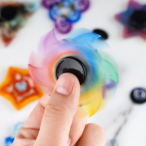 Miniatura 5 de NiArt Fidget Finger Spinner DIY - Kit de moldes de silicona de resina epoxi de fundición de 9 moldes con 10 rodamientos, alivio del estrés, juguete