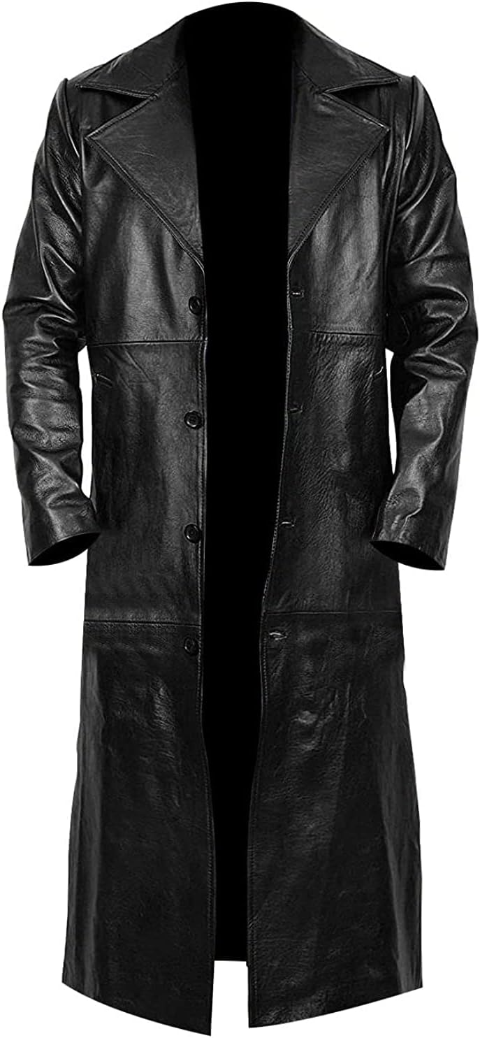 Mens Vintage German Classic WW2 Officer Military Uniform Leather Trench Coat Jacket - ww2 german uniform - ww1 german uniform