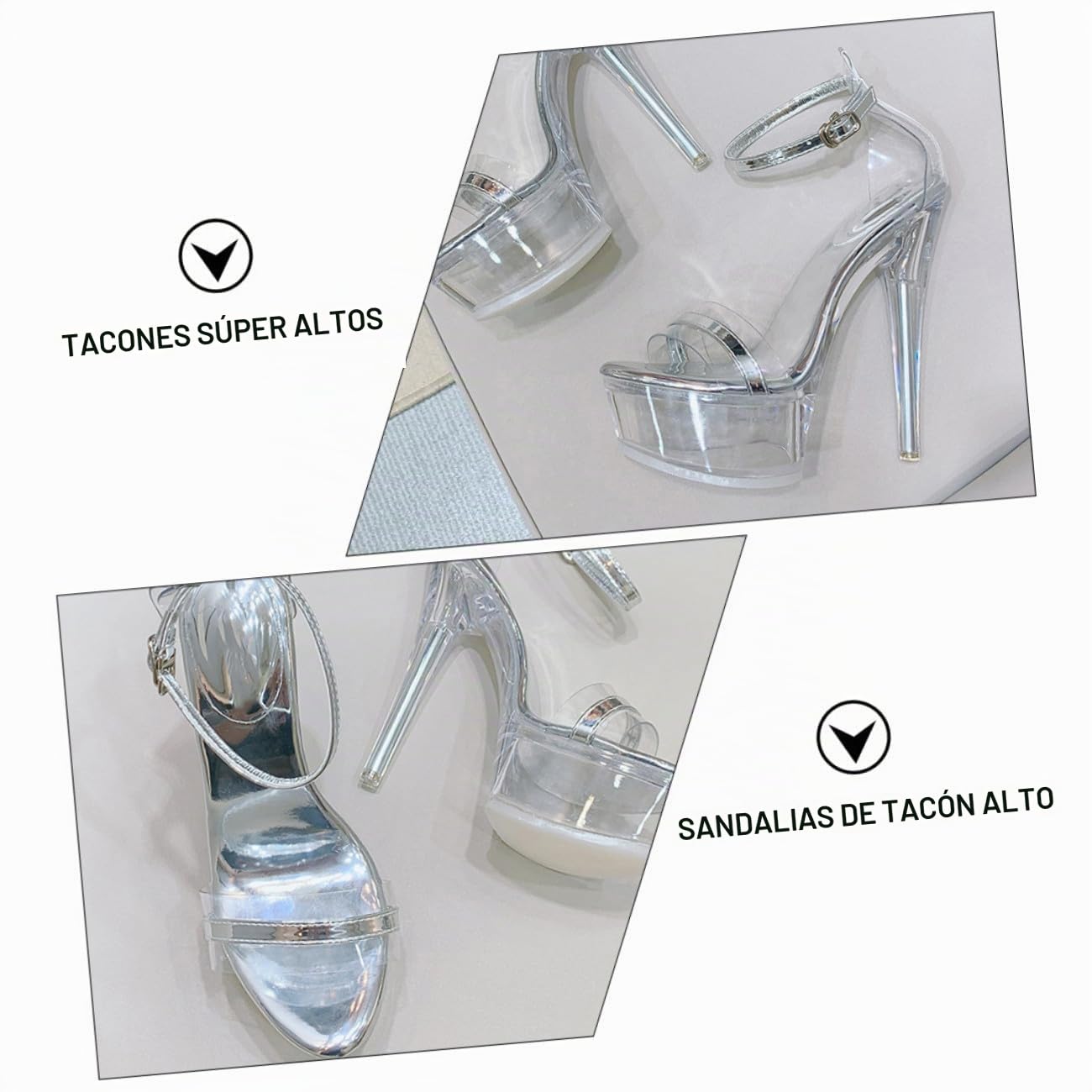 Levemolo 1 Niñas Tacón Noche Alto Correa Sandalias Toboganes Club Super Vestido Tobillo Verano Sandalia Abierta De Plataforma Transparente Tacones Mujer Dedo Pie Vamp