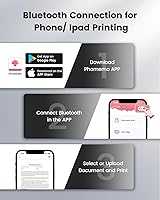 Vista 40 de Itari Impresora portátil, impresora sin tinta M08F, impresoras portátiles Bluetooth inalámbricas para viajes, compatible con impresora térmica