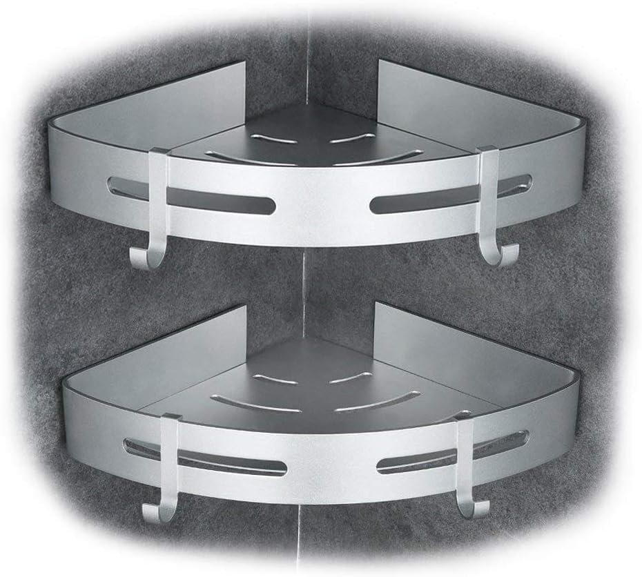 Gricol Bath Corner Shower Shelves Adhesive Caddy - - 