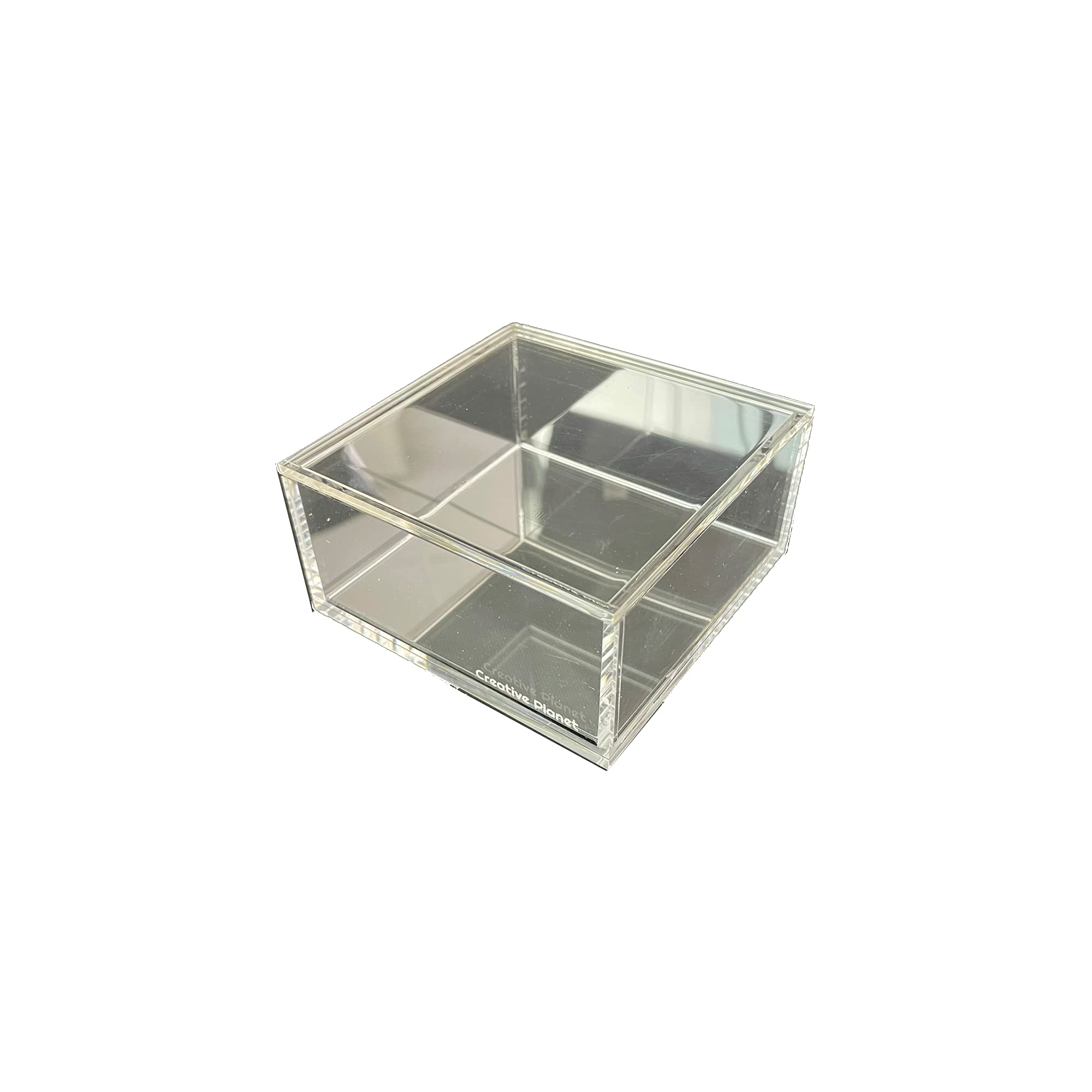 Creative Planet - Jewellery box with Lid - Silver - 10 x 10 x 5 cm