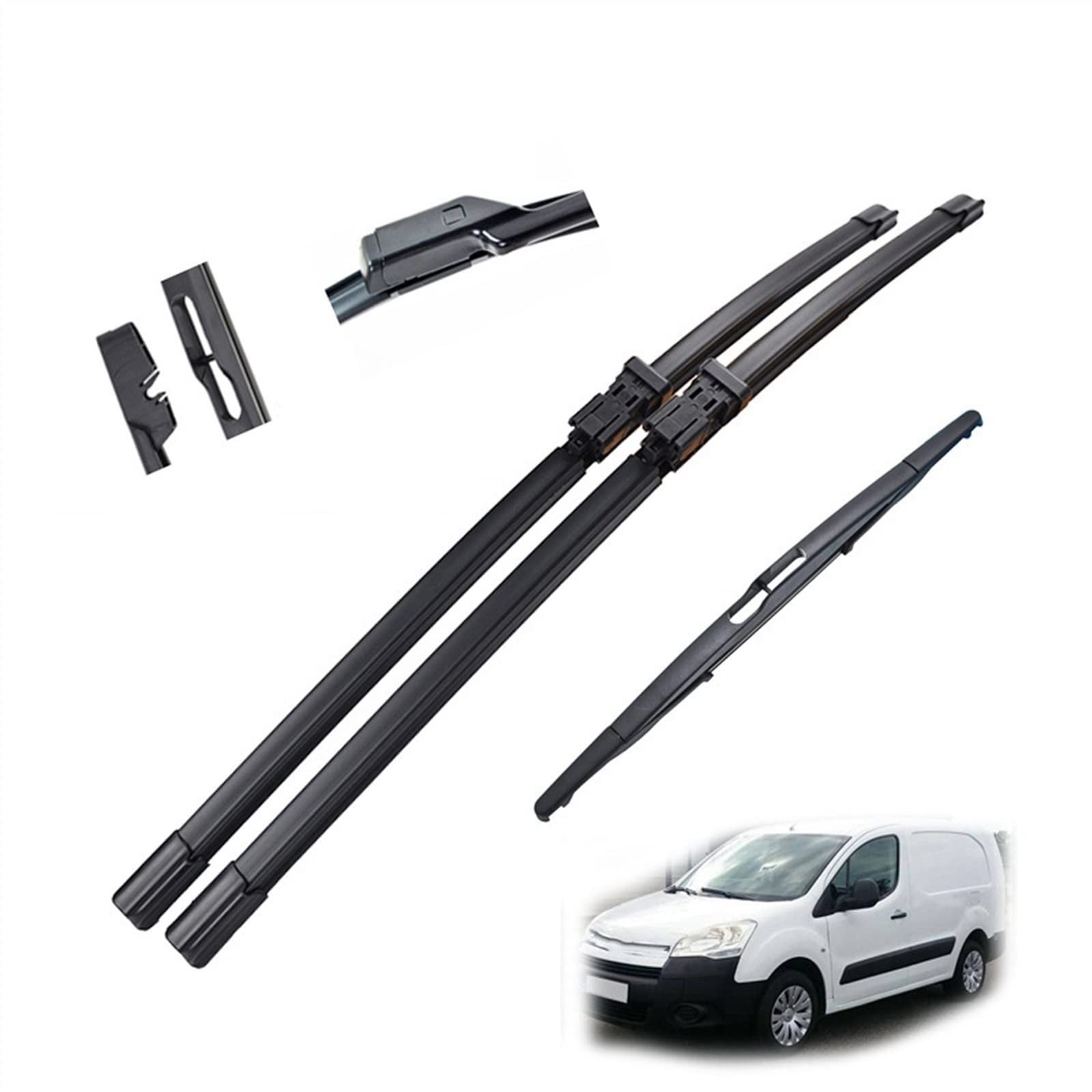 Balais d'essuie-glace durables Citroën Berlingo B9 avec caoutchouc haute résistance