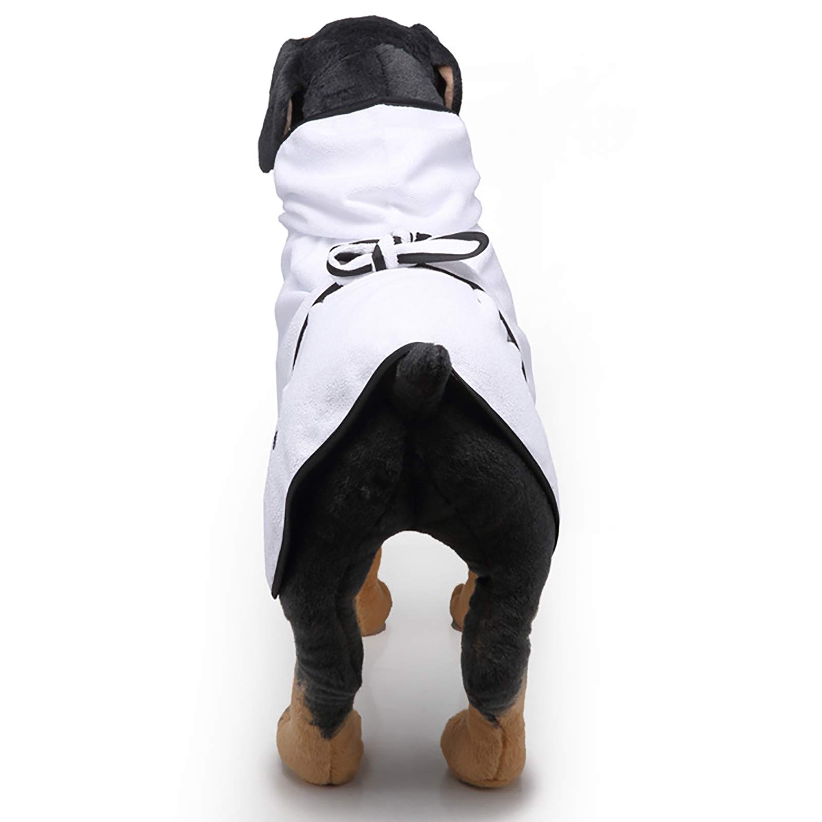 Peignoir pour Chien en Microfibre, Serviette De Bain Absorbante pour Chien Peignoir pour Chien Absorbant pour Peignoir Réglable en Microfibre pour Chien Et Chat Séchage Rapide,Blanc,XL
