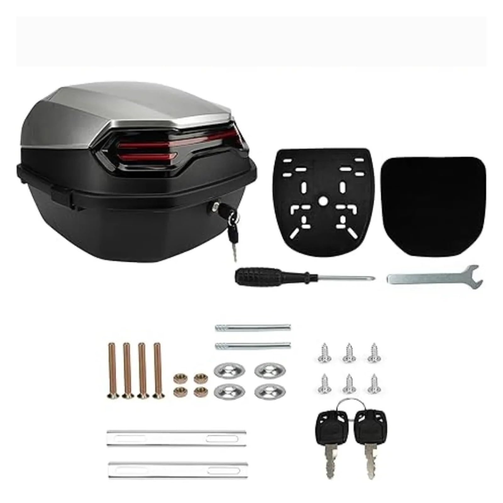 Borsa Moto Moto 1 Pz Scooter Universale Quotidiano Bauletto Portabagagli Con Serratura Supporto Impermeabile Casco Selle Moto Bagagli(White)