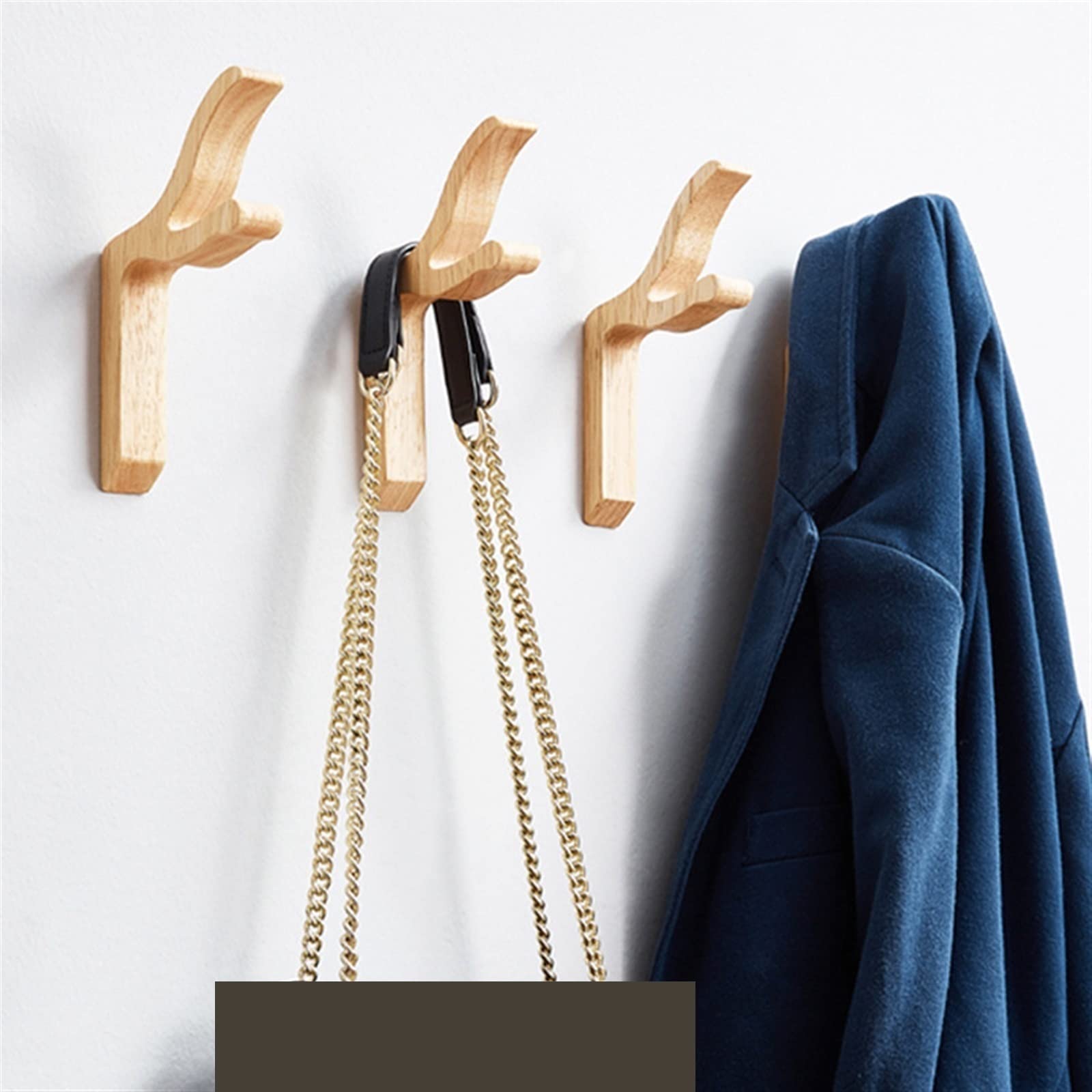 GLigeT Wand Garderobenleiste Holz Wand Haken Garderobe Tür Kleiderbügel Multifunktionale Lagerung Zubehör Küche Badezimmer Dekoration Massivholz Schlüssel Haken Wandgarderoben(B)