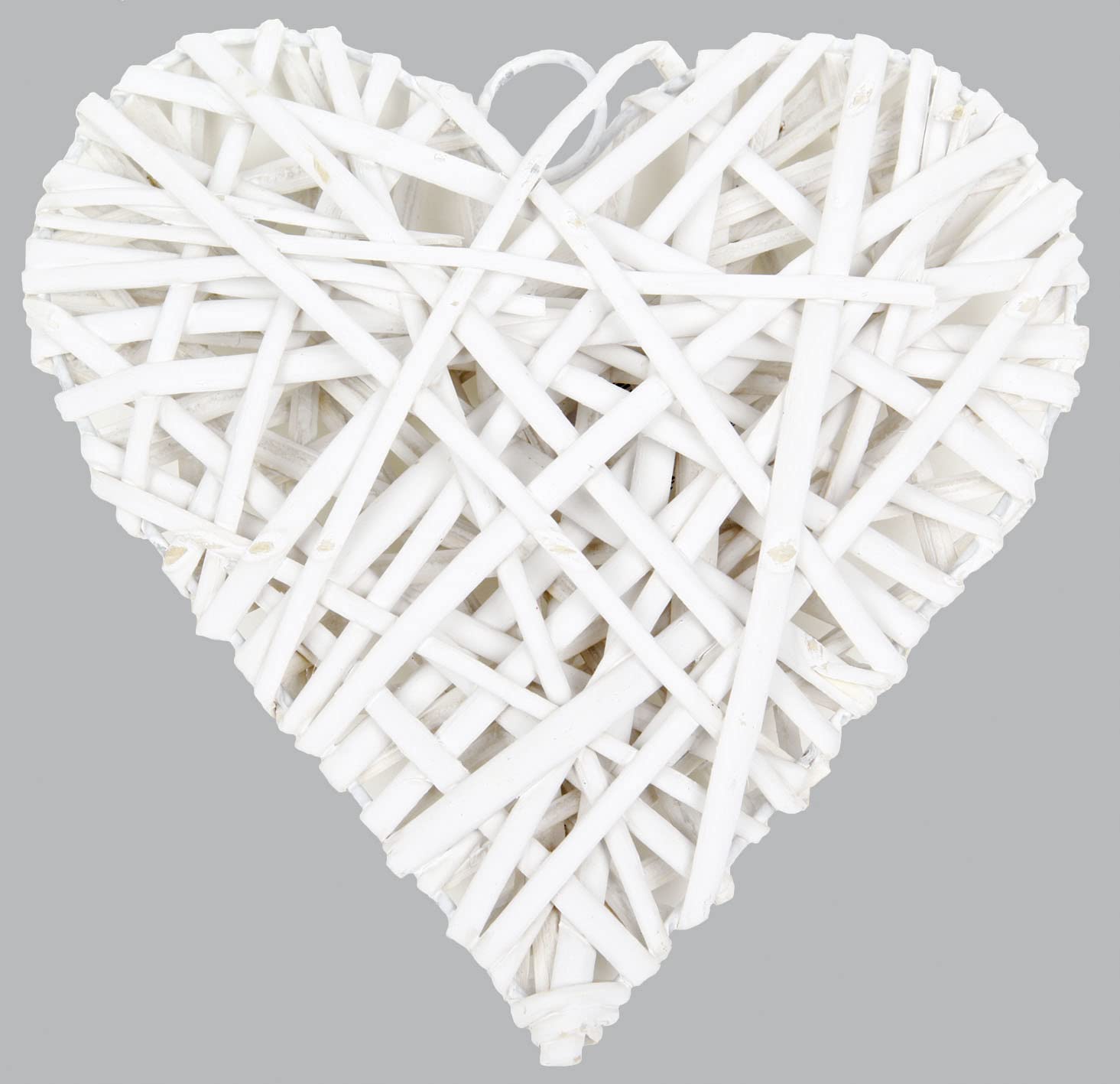 Cœur osier blanc suspendu 50cm pour créer une ambiance cosy de salon