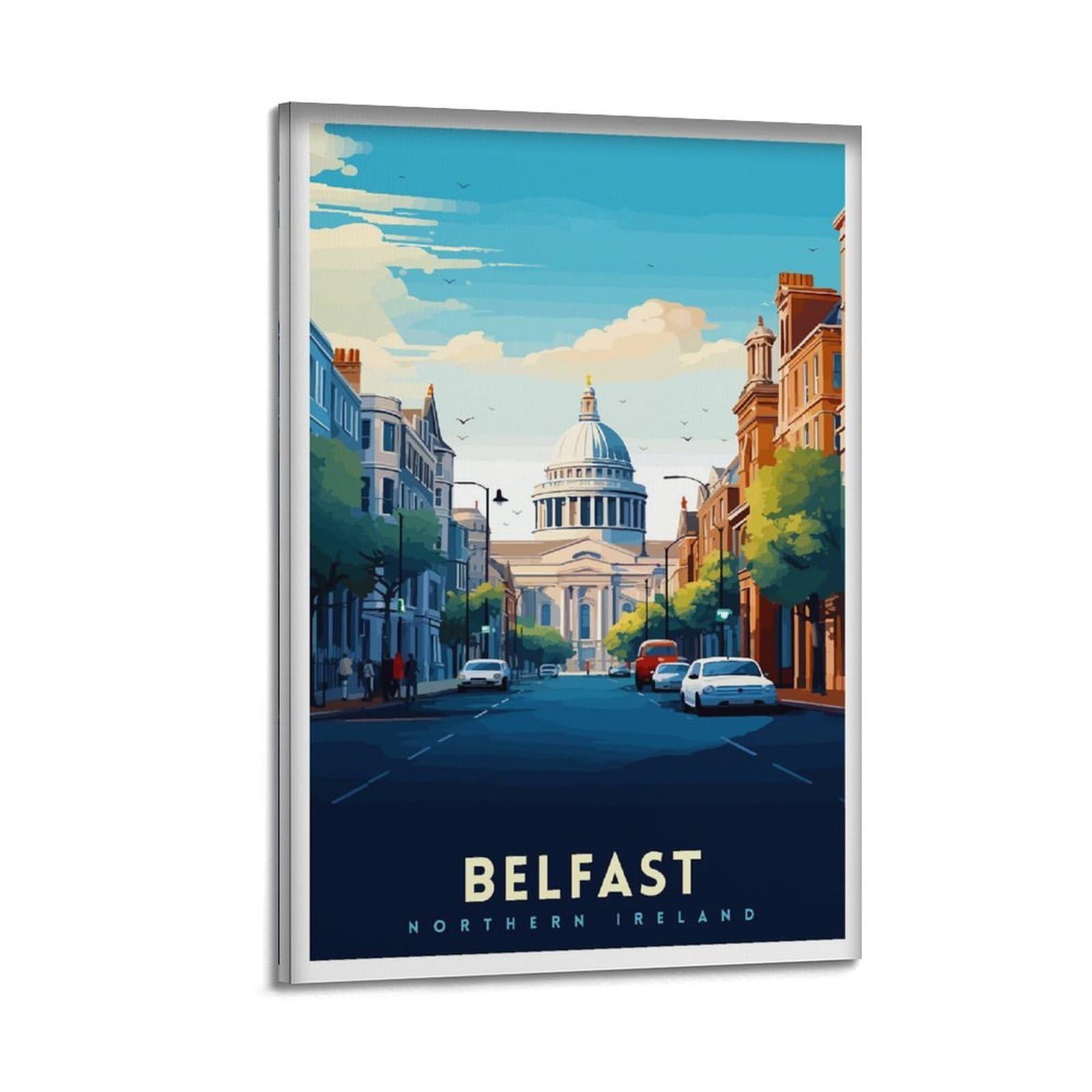 xiaoxiaoshen Belfast Northern Ireland Travel Cityscape Gif_4 Canvas Poster Wall Art Prints Room Aesthetic Murals Bedroom And Living Decorations 24x36inch(60x90cm)