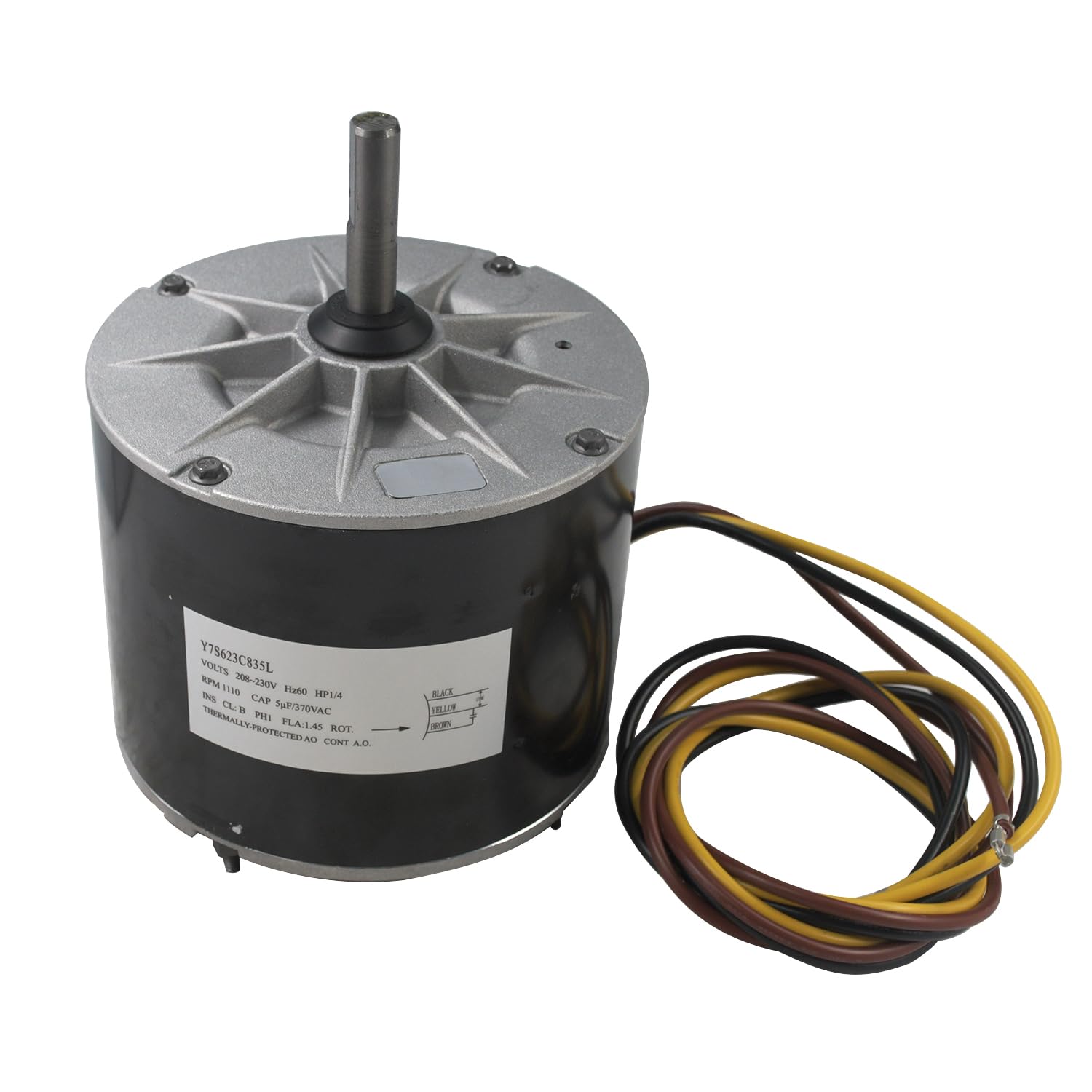 Y7S623C835L HC39GE226A Condenser Fan Motor 1/4HP 1100RPM 208-230V Compatible with Carrier Bryant Payne Condenser Fan Motor Replace HC39GE226 HB39GQ230 HC39GQ230 HC39CQ230 5KCP39FGY563S