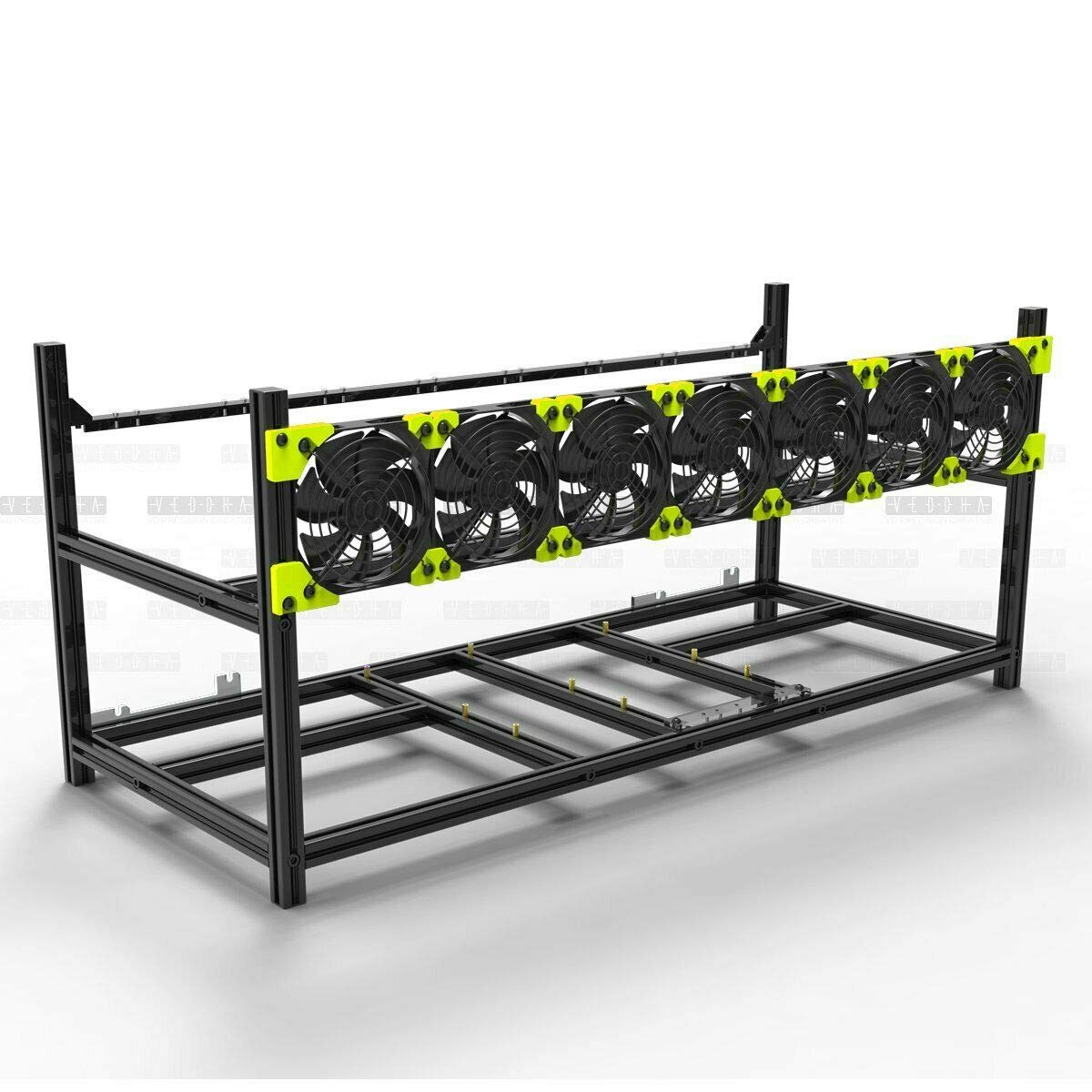 Veddha 6/8 GPU Aluminum Open Air Mining Rig Stackable Frame Holder ETH Ethereum(8GPU)