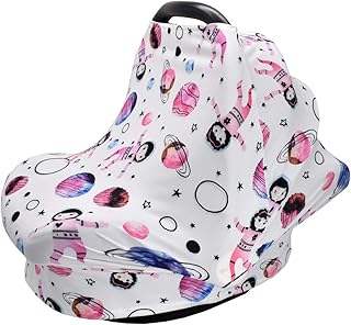 ZOOMY 4-en-1 Multiuso Baby Stretchy Cover Asiento de Coche Canopy Nursing Cover Carro de Compras Cover Infinity Scarf For Baby - B # Mujer Astronauta