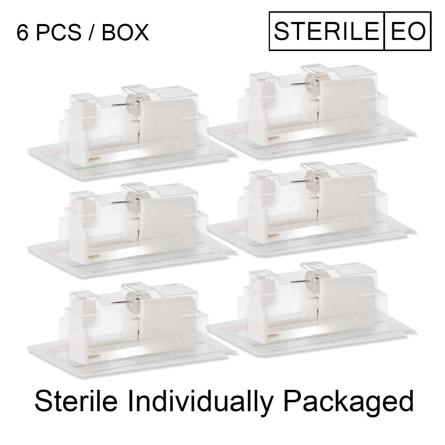Piercer KIT Sterile Einweg-Ohrringmacherpistole mit Alkoholtupfern und Marker, einfach zu Hause zu verwenden. Geeignet für Frauen und Männer für Ohr und Helix WARRIOR 6 pcs