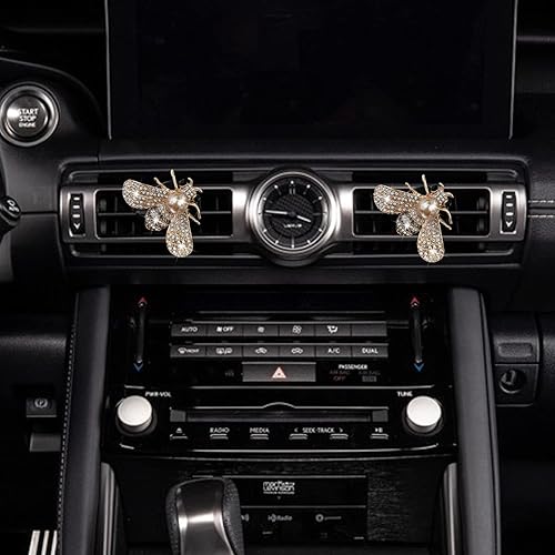 Miniatura 5 de Clips de ventilación de abeja brillante, clip de ventilación para ambientador de aire de abeja de cristal, decoración interior de automóvil con