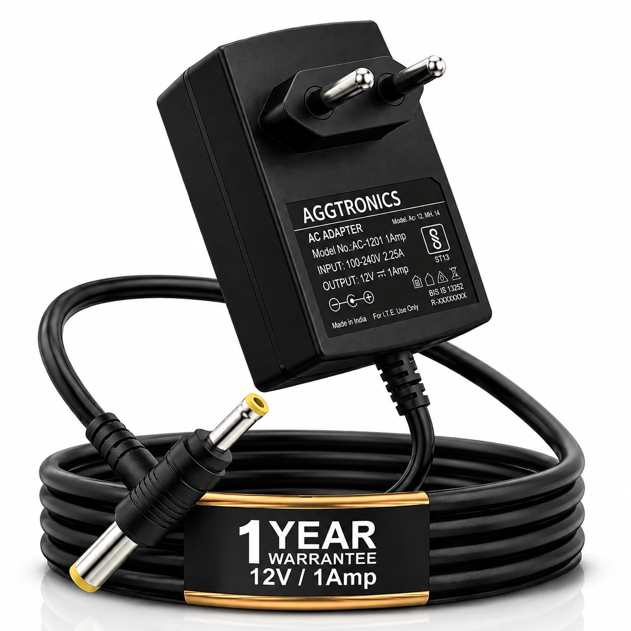 12V 1Amp DC Power Adapter Converter, 12 Volt 1A (4mm + 5.5mm) Dual Pin DC Power SMPS for CCTV Camera, Routers, DVR, LCD, TV, LED Light, Setup Box, Broadband,Input 100-240V, Out 12v 1amps-image-8