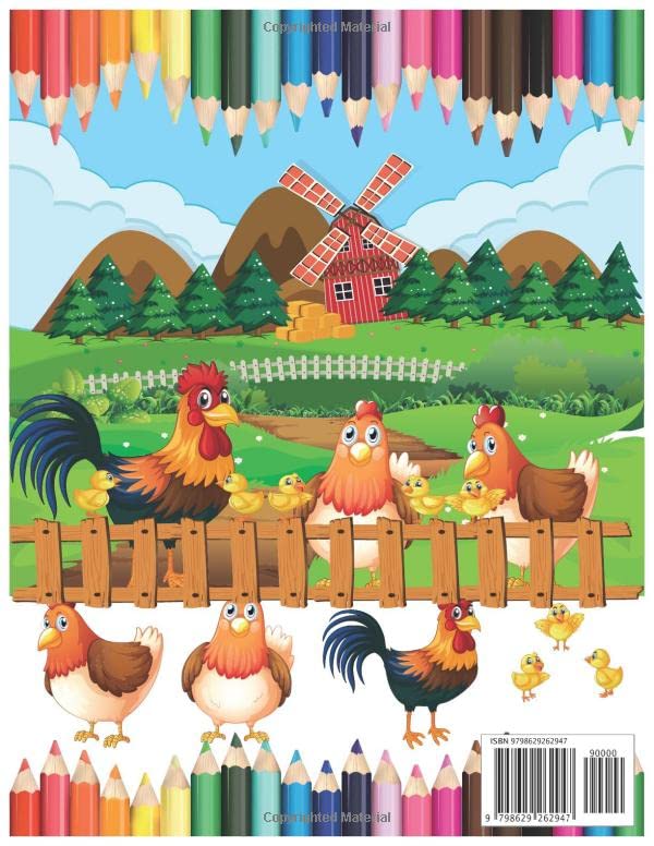 Great Toddler Coloring Chicken book: Gifts for Kids 4-8, Girls or Adult Relaxation | Stress Relief Chicken lover Birthday Coloring Book image 2