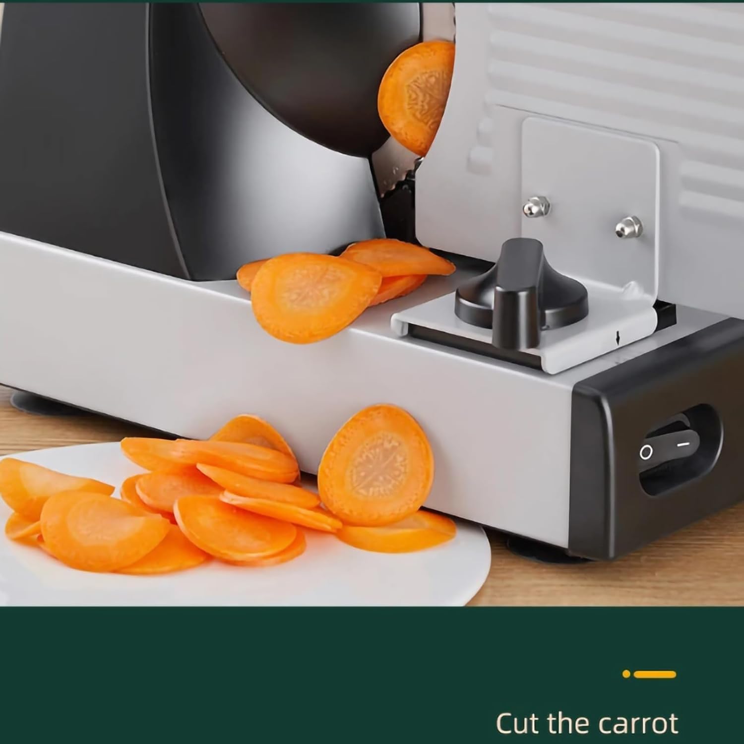 Affettatrice per carne, 200 W, con lama in acciaio inox, diametro 190 mm, spessore regolabile (1-15 mm), ideale per uso commerciale e domestico
