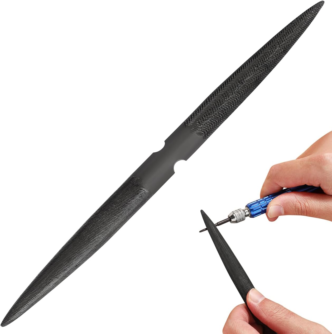 VILLCASE Half Round Wax File, 8'' Double Ended Flat Wax Work Files Jewelry Tool for Sharpening and Filing Shaping Sculpting Clay Soap