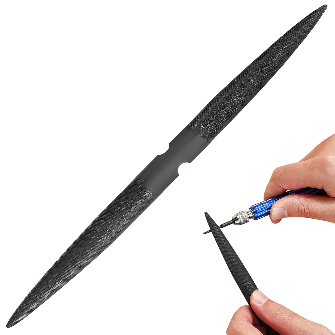 VILLCASE Half Round Wax File, 8'' Double Ended Flat Wax Work Files Jewelry Tool for Sharpening and Filing Shaping Sculpting Clay Soap