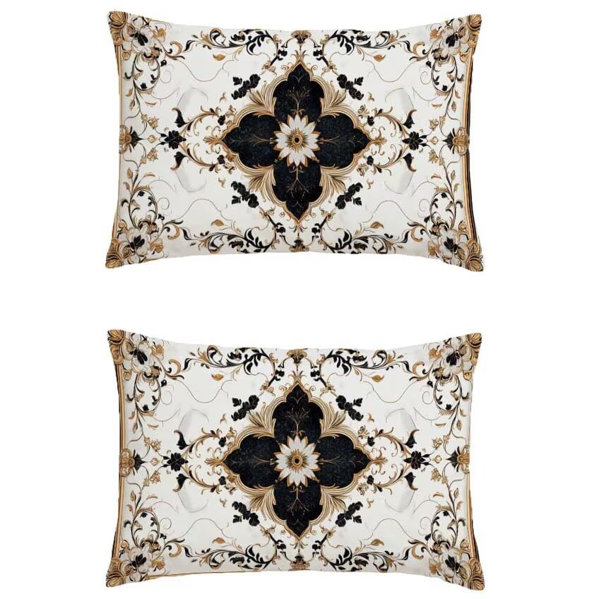 Housse de coussin 50x60cm bohémienne imperméable taie oreiller lin marron rectangulaire