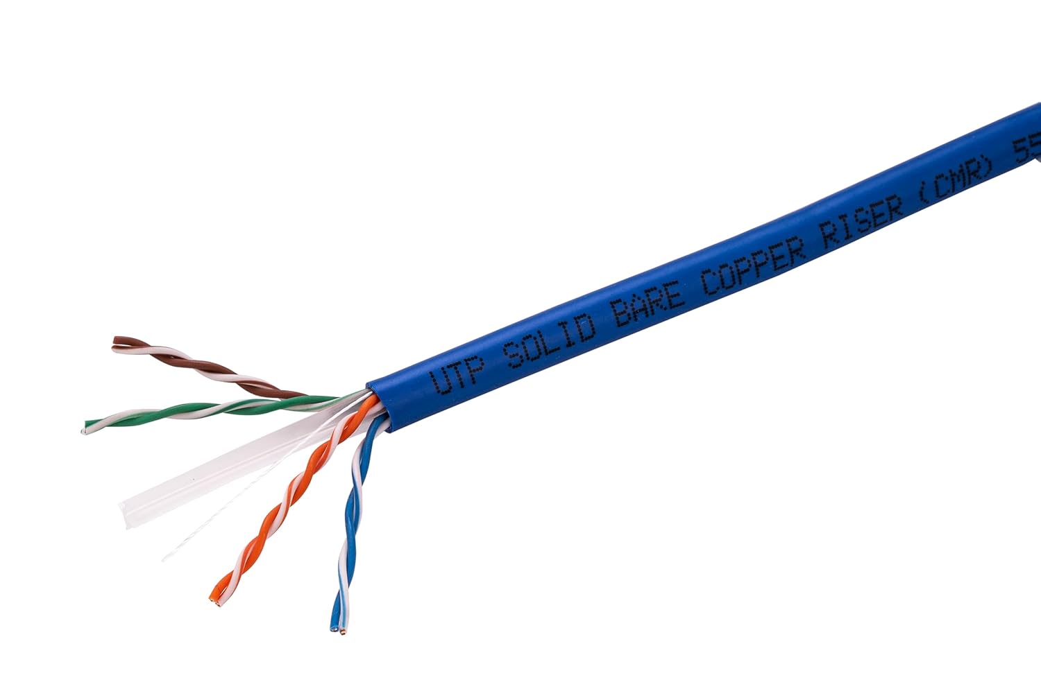 Cables Direct Online Blue Cat6 Cable 500ft Solid Bare 23AWG Copper Wire Riser CMR Bulk Ethernet Cable – 550MHz PoE++ (4PPoE) UTP