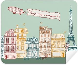 Paris Airship France Mark Line Drawing Cleaning Cloth Screen Cleaner 2pcs Suede Fabric