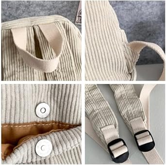 Aesthetic Backpack Mini Classic Corduroy College Backpack for Women Cute Retro Grunge Backpack Casual Daypack