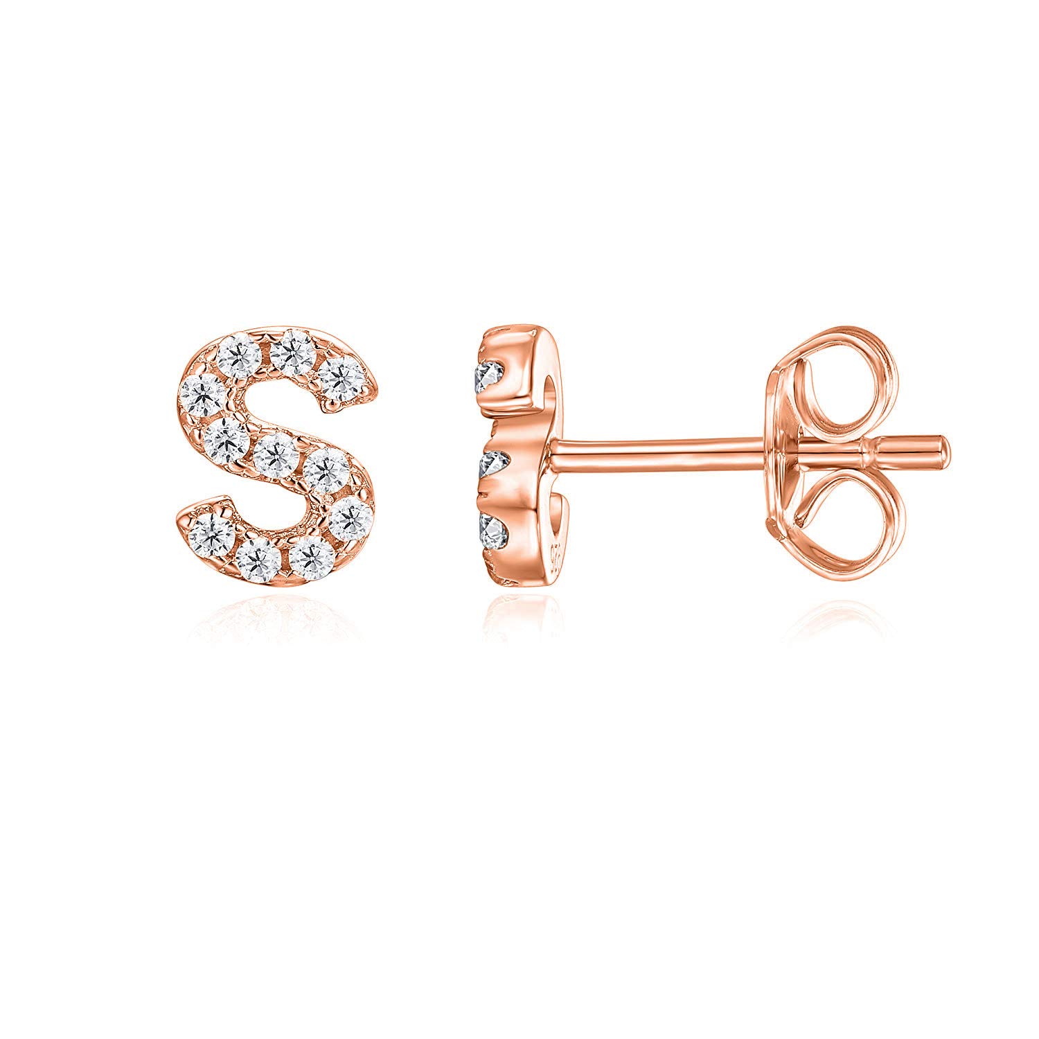 PAVOI 14K Yellow Gold Plated 925 Sterling Silver CZ Alphabet Letter Earrings | Initial Earrings for Women | Letter X in Dubai - UAE | Stud