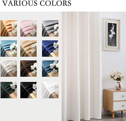 Miniatura 6 de SPXTEX Cortinas de terciopelo blanco crema de 90 pulgadas de largo, cortinas de terciopelo suave con ojales, cortinas de terciopelo con aislamiento