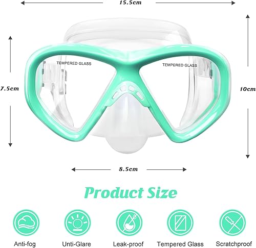 Miniatura 12 de Gafas de natación para niños, máscara de buceo para niños y niñas de 5 a 15 años, gafas de natación antivaho de dos colores con cubierta para la