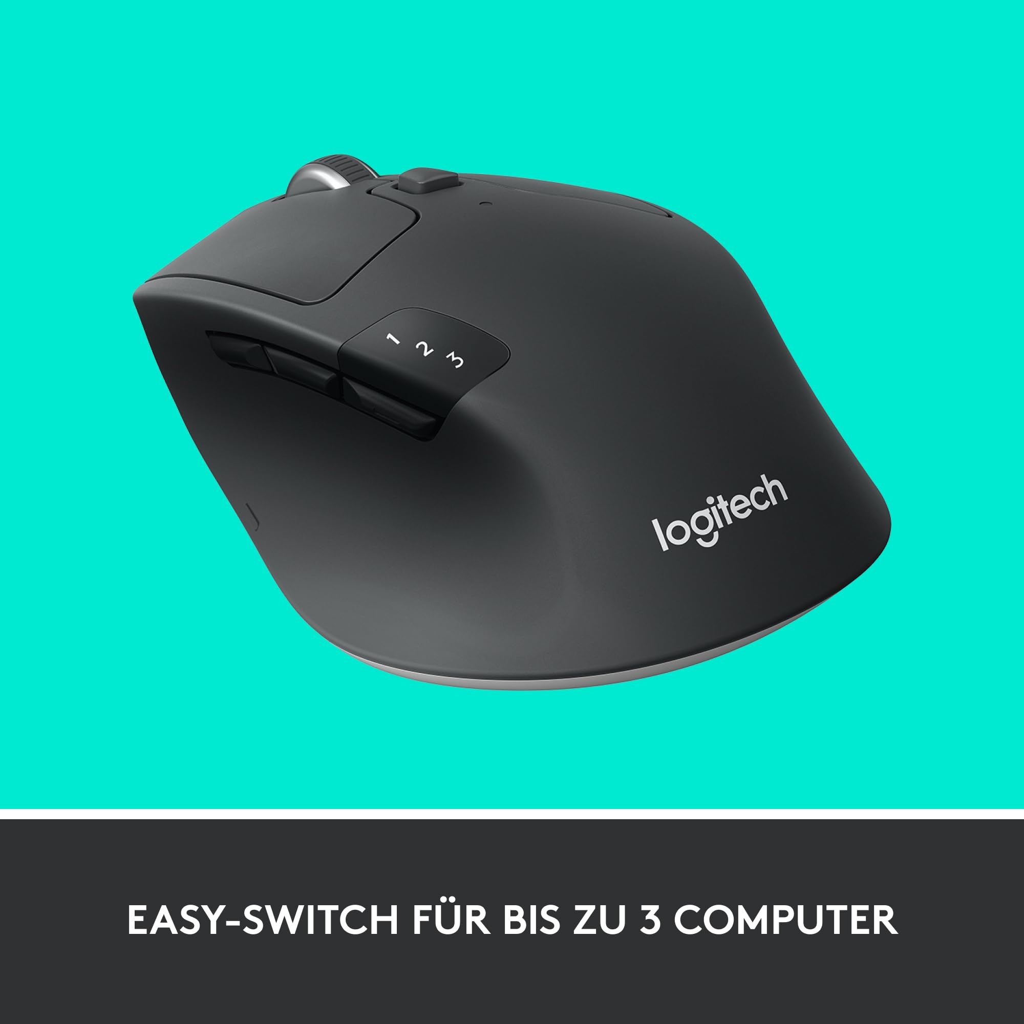 Logitech M720 Triathlon Multi-Device Kabellose Maus, Bluetooth, USB-Unifying-Empfänger, 1000 DPI, 6 programmierbare Tasten, 2-Jahres-Batterie, Für Laptop, PC, Mac, iPadOS - Grau