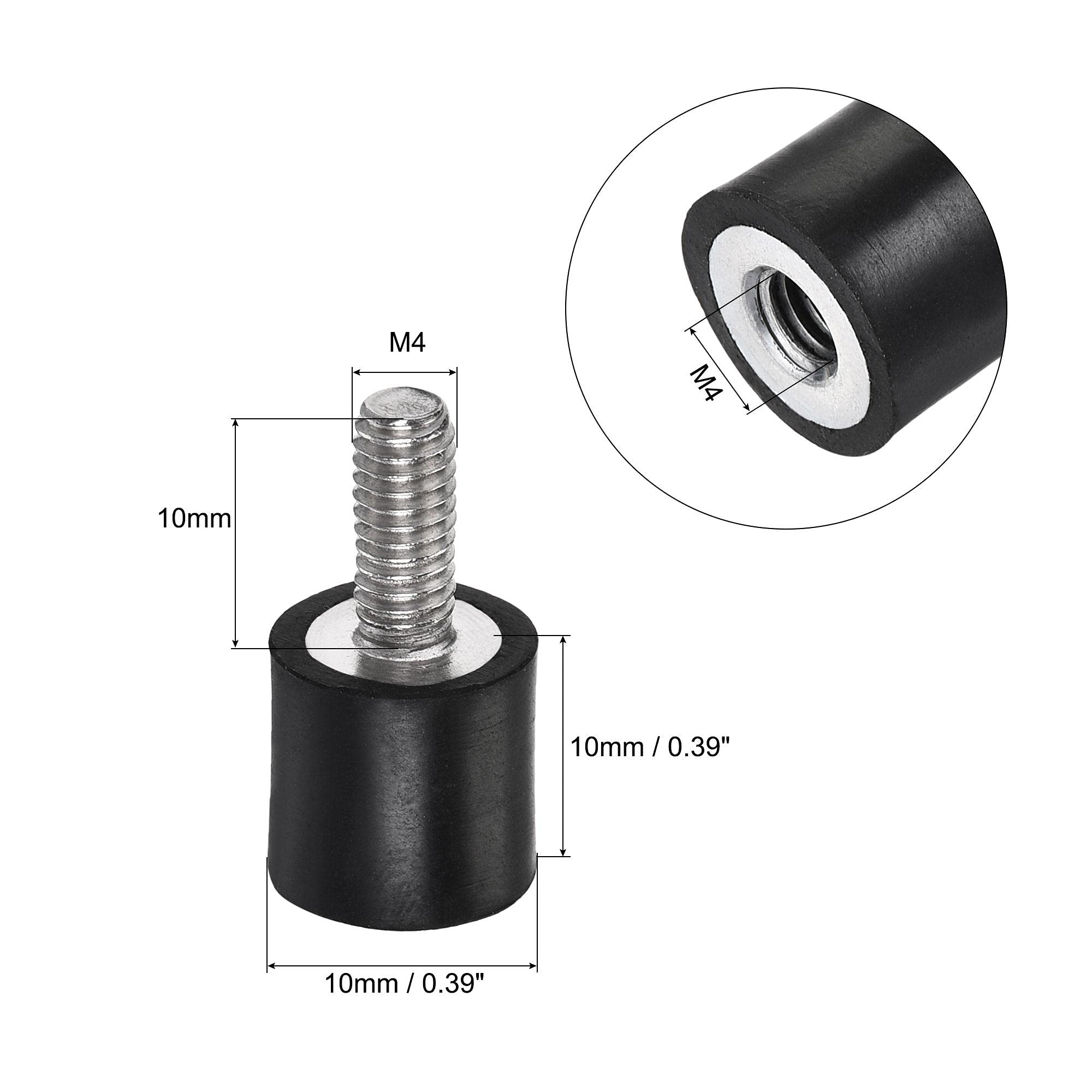 Sourcing Map 4x Gummihalterungen M5 – Schwingungsisolator Mit Stecker/Buchse, 15x15 Mm, Für Kompressoren, Motoren & Waschmaschinen