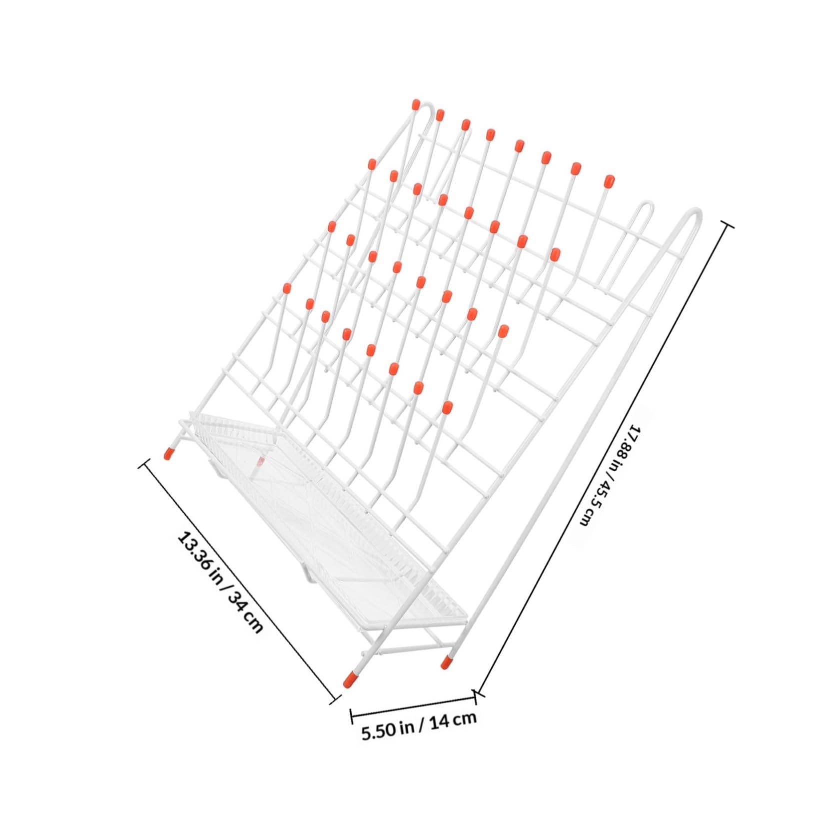 Rack Design Stabile e Facile da Pulire in Ferro Bianco di Essiccazione per Laboratorio 32 Posti per Essiccazione Provette e Bicchieri