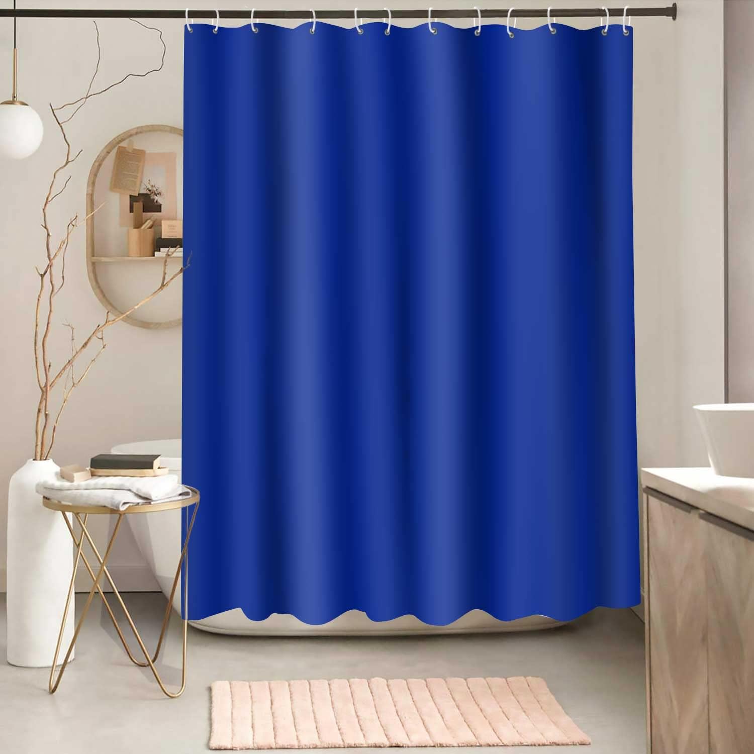 Classic Royal Blue Shower Curtain, Solid Color Washable Thicken Heavy Duty Fabric Bathroom Curtain, Water Repellent Upgrade Polyester Shower Curtains with Hook, 60 X 72 Inches, YLYYNT2478