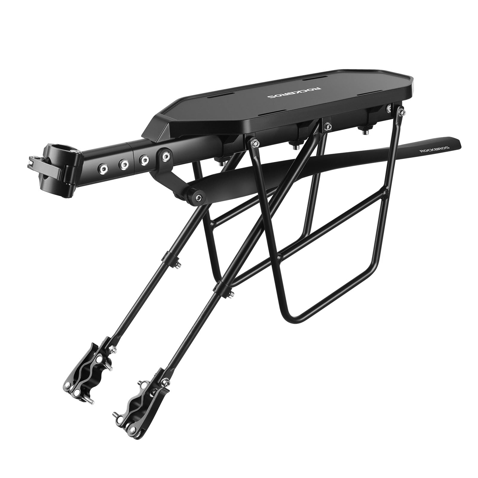 ROCKBROS Bike Rear Rack Carrier Universal Adjustable Quick Release Bike Pannier Rack With/Without Mudguardn, Aluminum Alloy Material for Cycling Camping Touring — image 1
