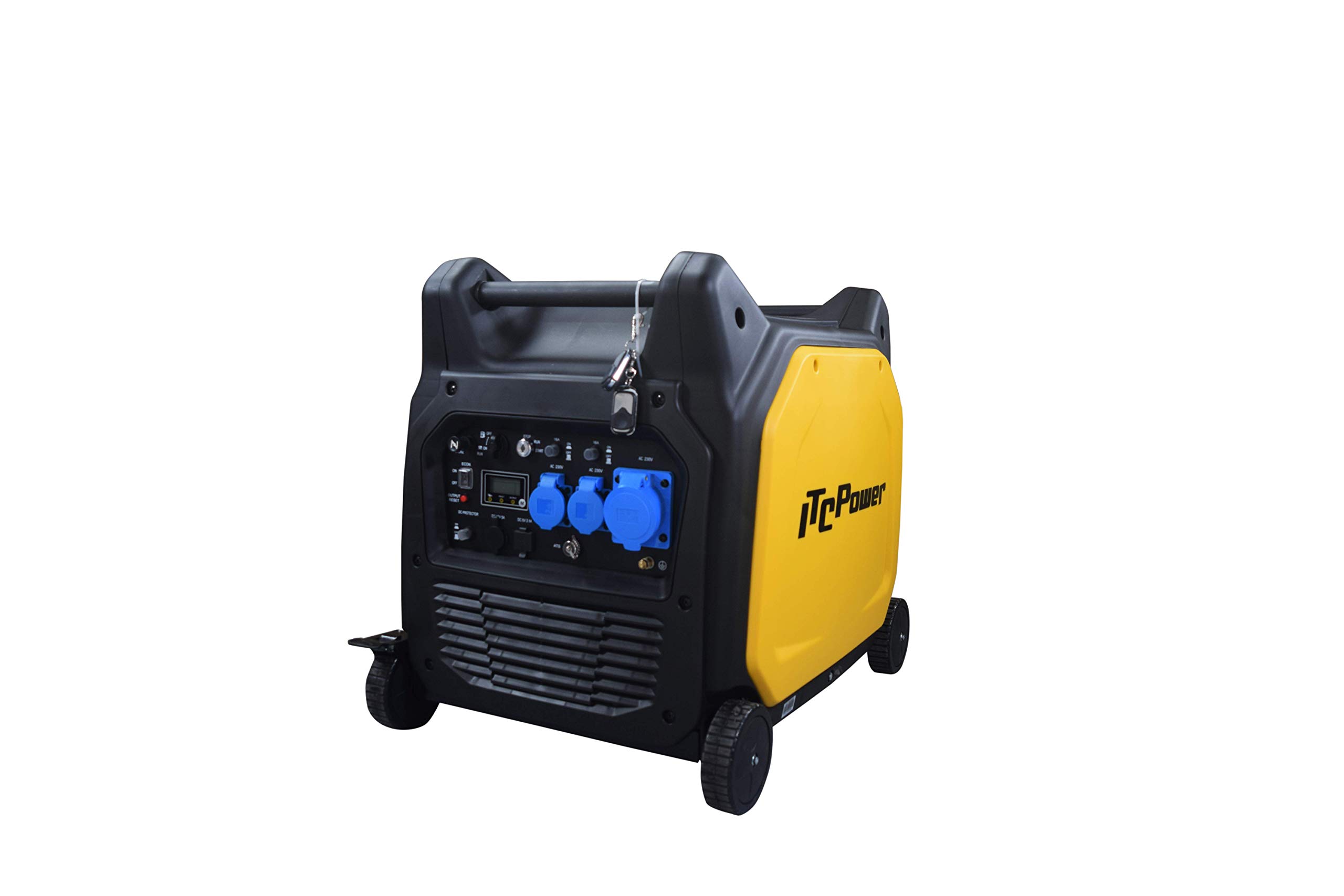 ITCPower Generador Inverter Gasolina 6500W Silencioso Profesional 230V - Generador Eléctrico con Arranque Eléctrico Compatible ATS para Emergencias - Generador Potente Seguro Electrónica